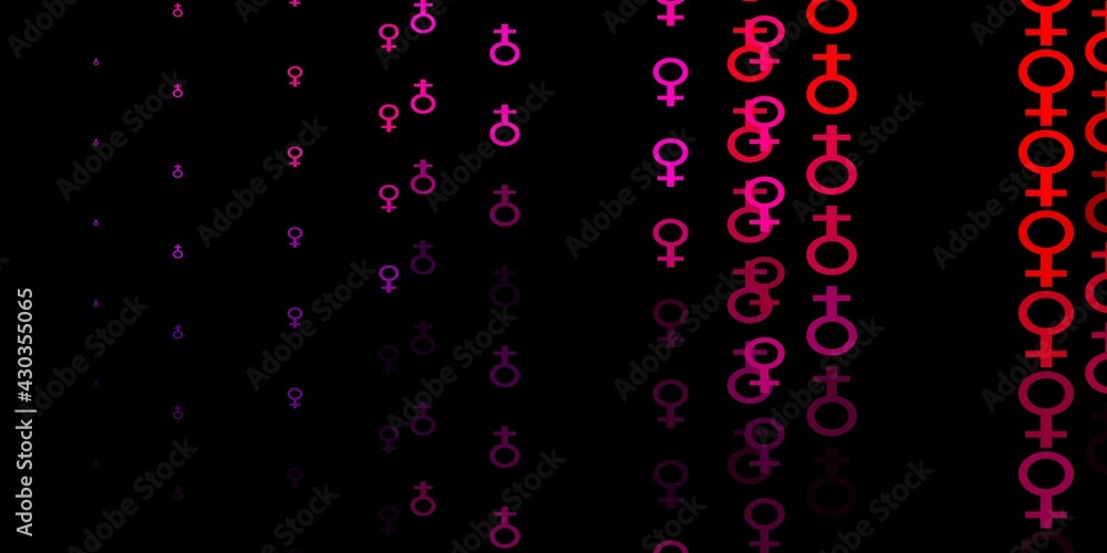 Dark Pink, Yellow vector backdrop with woman's power symbols. Dark Pink, Yellow vector backdrop with woman's power symbols.