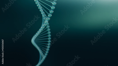 DNA DNS Doppelhelix Modell [schematisch] vor dunklem Hintergrund | 3D Render Illustration
