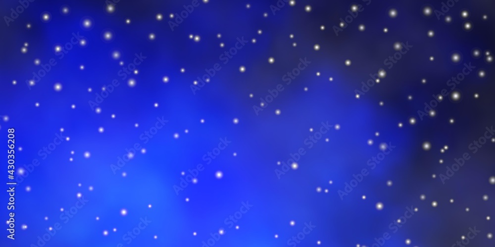 Dark BLUE vector template with neon stars. Dark BLUE vector template with neon stars.