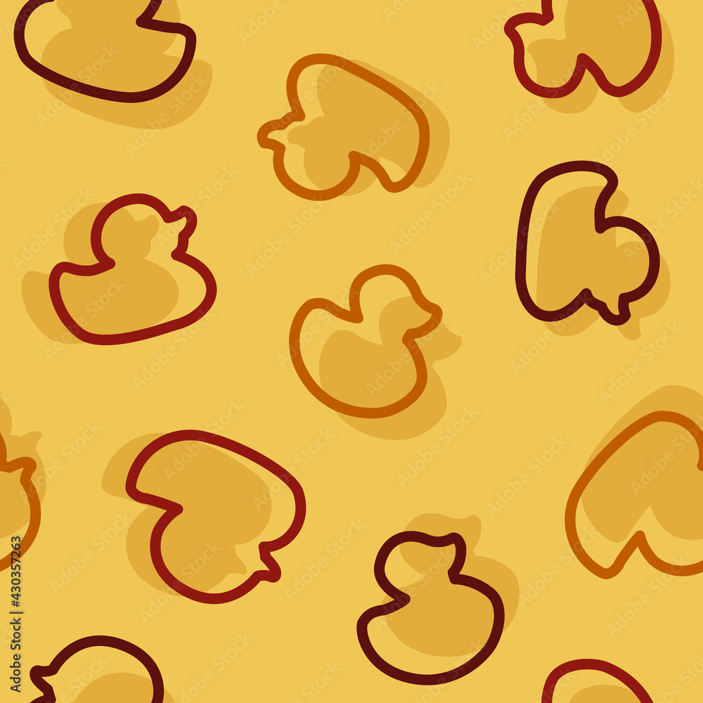 Seamless pattern of duck on yellow background in flat style. ready to use for cloth, textile, wrap and other. Seamless pattern of duck on yellow background in flat style. ready to use for cloth, textile, wrap and other.