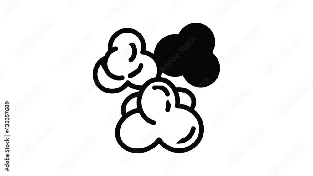 Popcorn icon animation outline best object on white background Popcorn icon animation outline best object on white background