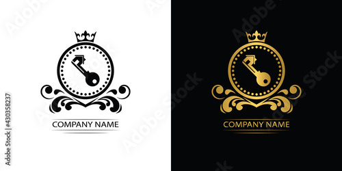 rent house logo template luxury royal vector sale house company decorative emblem with crown 