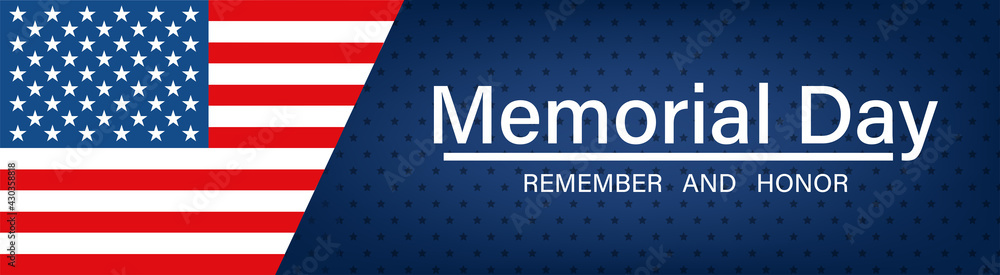 Fototapeta premium Memorial Day background. Remember and Honor vector poster. American national holiday
