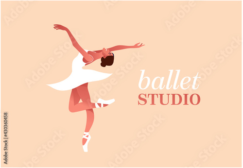 Ballerina and modern dancer flat vector set illustration. Beauty of classic ballet. Young graceful woman ballet dancer wearing tutu. Pointe shoes, pastel colours © Asya