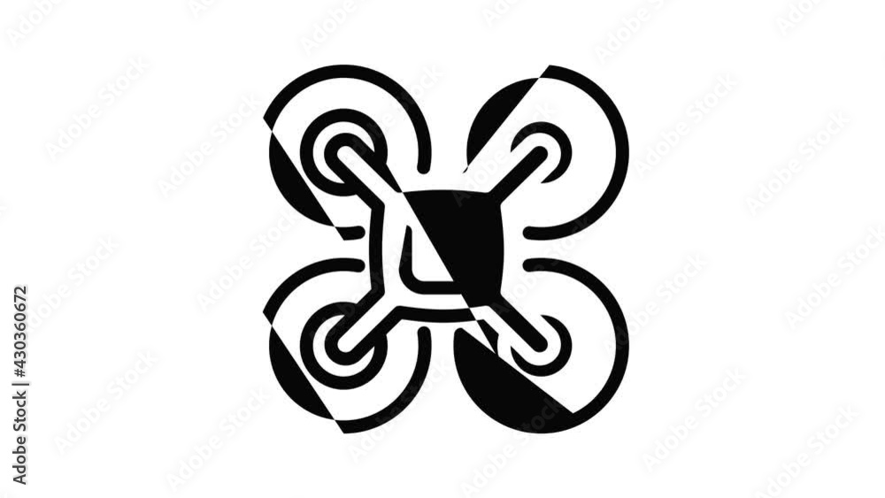 Flight drone icon animation outline best object on white background Flight drone icon animation outline best object on white background