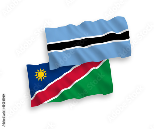 Free Download Flags of Republic of Namibia and Botswana on a white background - GFXLoad
