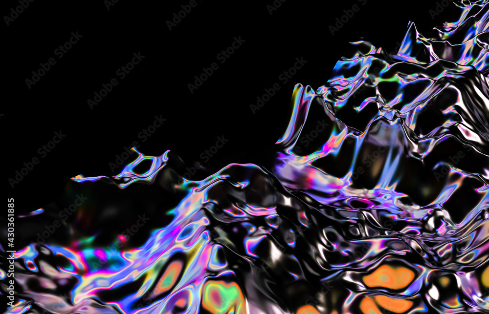 Premium Photo  Abstract geometric crystal background iridescent texture  liquid 3d render
