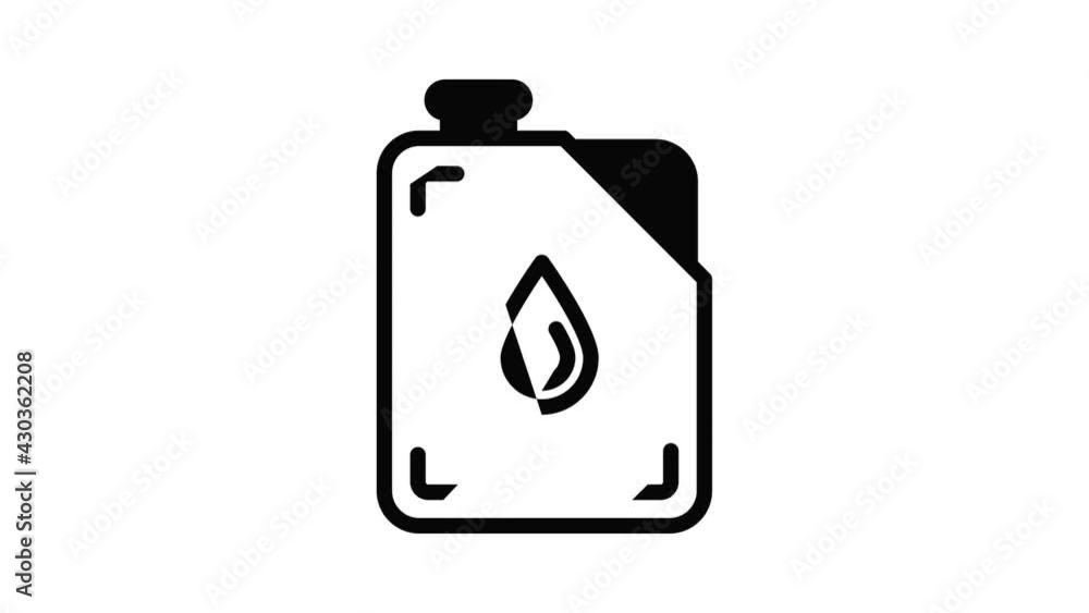Oil canister icon animation outline best object on white background Oil canister icon animation outline best object on white background