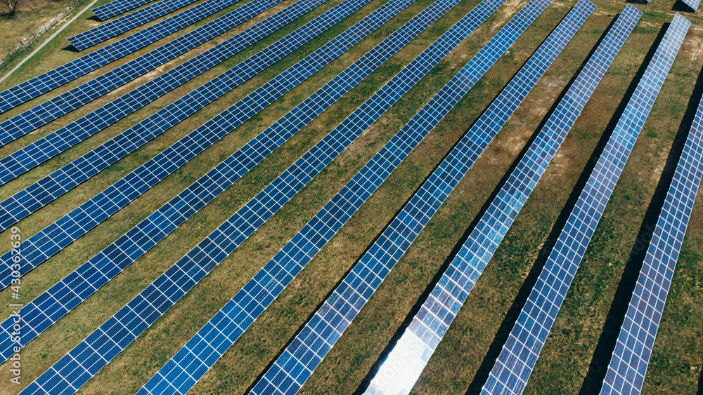 Solar panels in aerial view Solar panels in aerial view