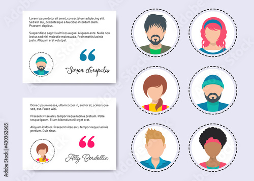 Feedback chat with male and female avatars