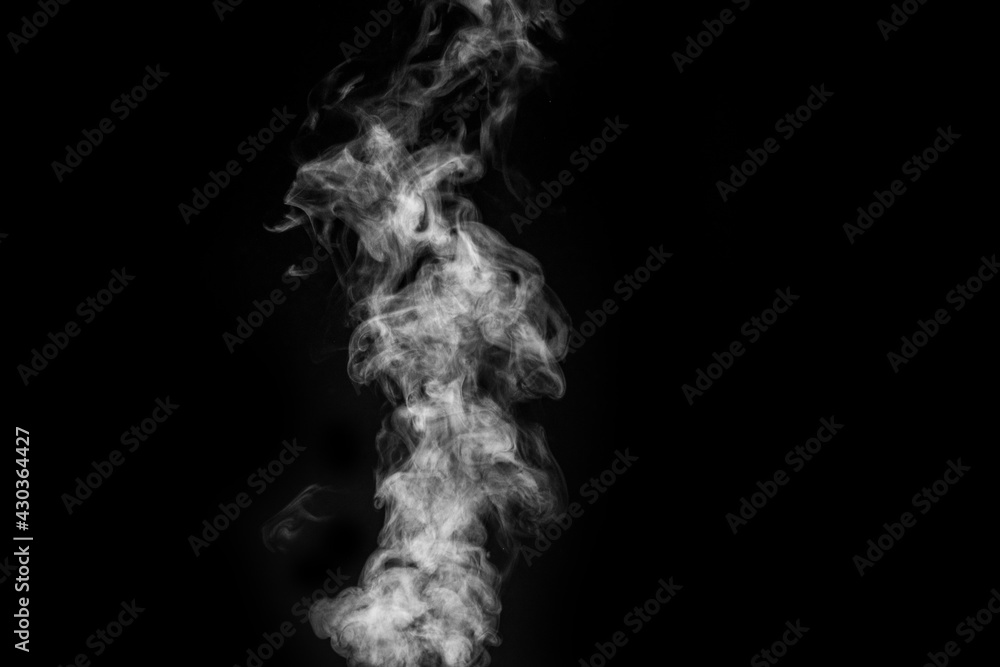 Figured smoke on a dark background. Abstract background, design element, for overlay on pictures Figured smoke on a dark background. Abstract background, design element, for overlay on pictures