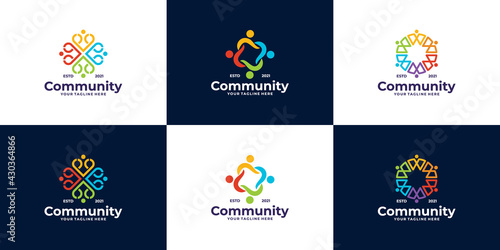 abstract logo People and community Logo Design for Teams or Groups