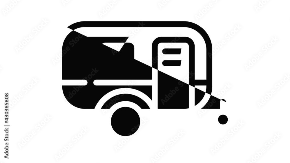 Motorhome trailer icon animation outline best object on white background Motorhome trailer icon animation outline best object on white background