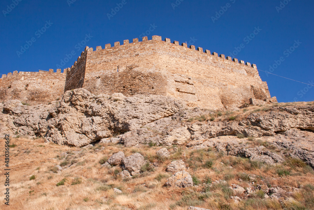 The ruins of a medieval fortress on Black Sea shore, Sudak, Crim