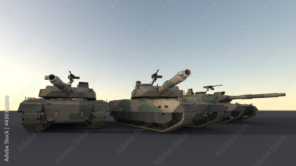 陸上自衛隊　10式戦車 日本 主力戦車 3d render	