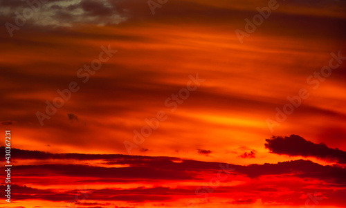 Beautiful red summer sunset sky (background)