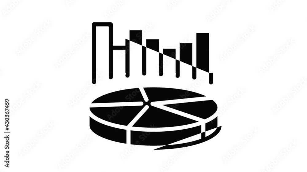 Pie chart cohesion icon animation outline best object on white background Pie chart cohesion icon animation outline best object on white background