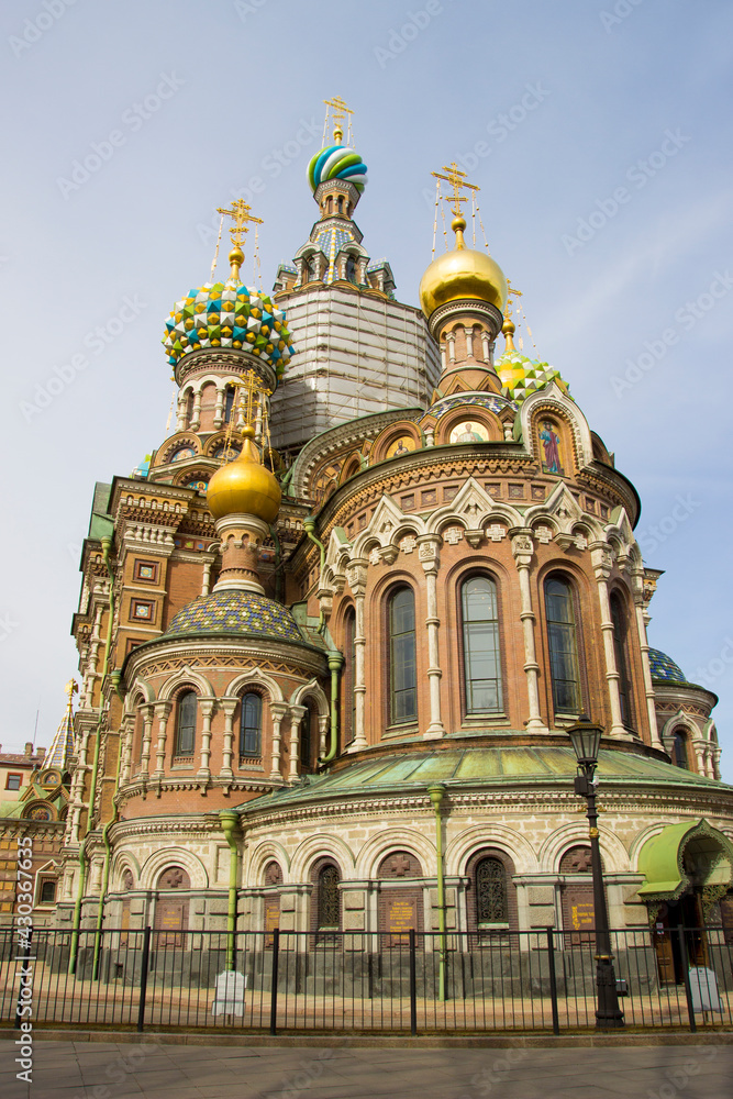 The Church of the Savior on Spilled Blood or the Cathedral of the Resurrection of Christ in Saint Petersburg, Russia.
