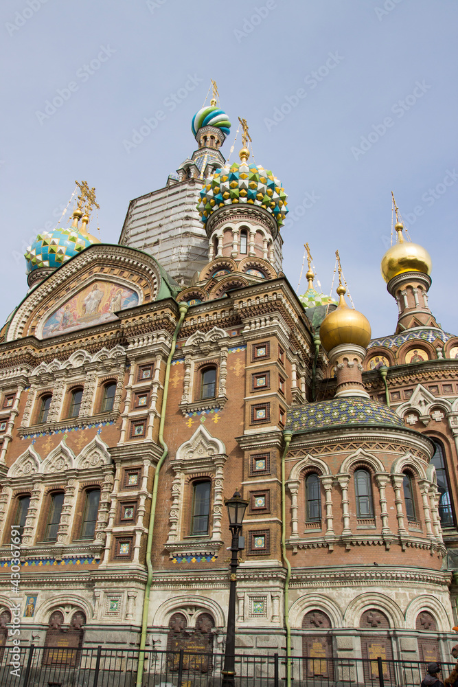 The Church of the Savior on Spilled Blood or the Cathedral of the Resurrection of Christ in Saint Petersburg, Russia.