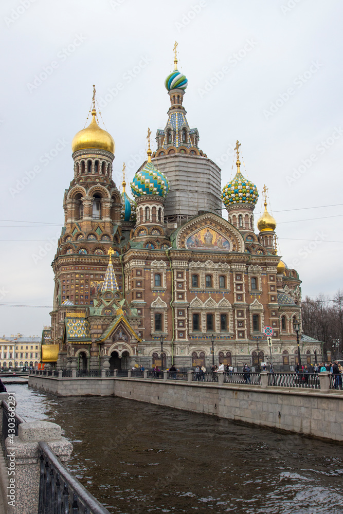 The Church of the Savior on Spilled Blood or the Cathedral of the Resurrection of Christ in Saint Petersburg, Russia.