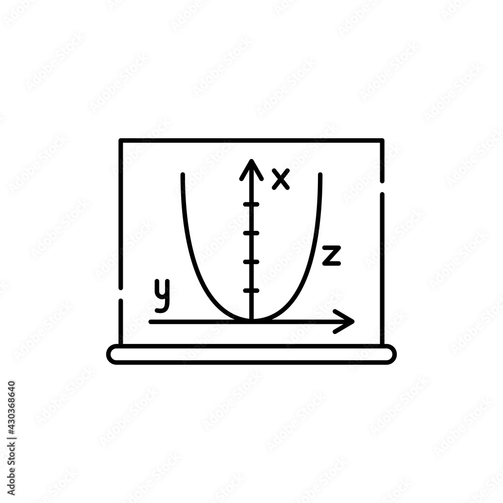 Algebra olor line icon. Pictogram for web page, mobile app, promo.