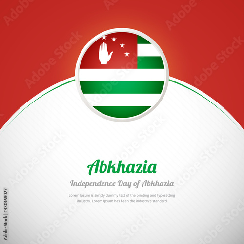 Abkhazia happy independence day with creative colorful country flag background
