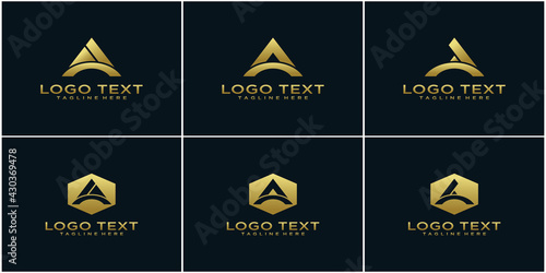 Set of creative Letter A logo design template Premium Vektor