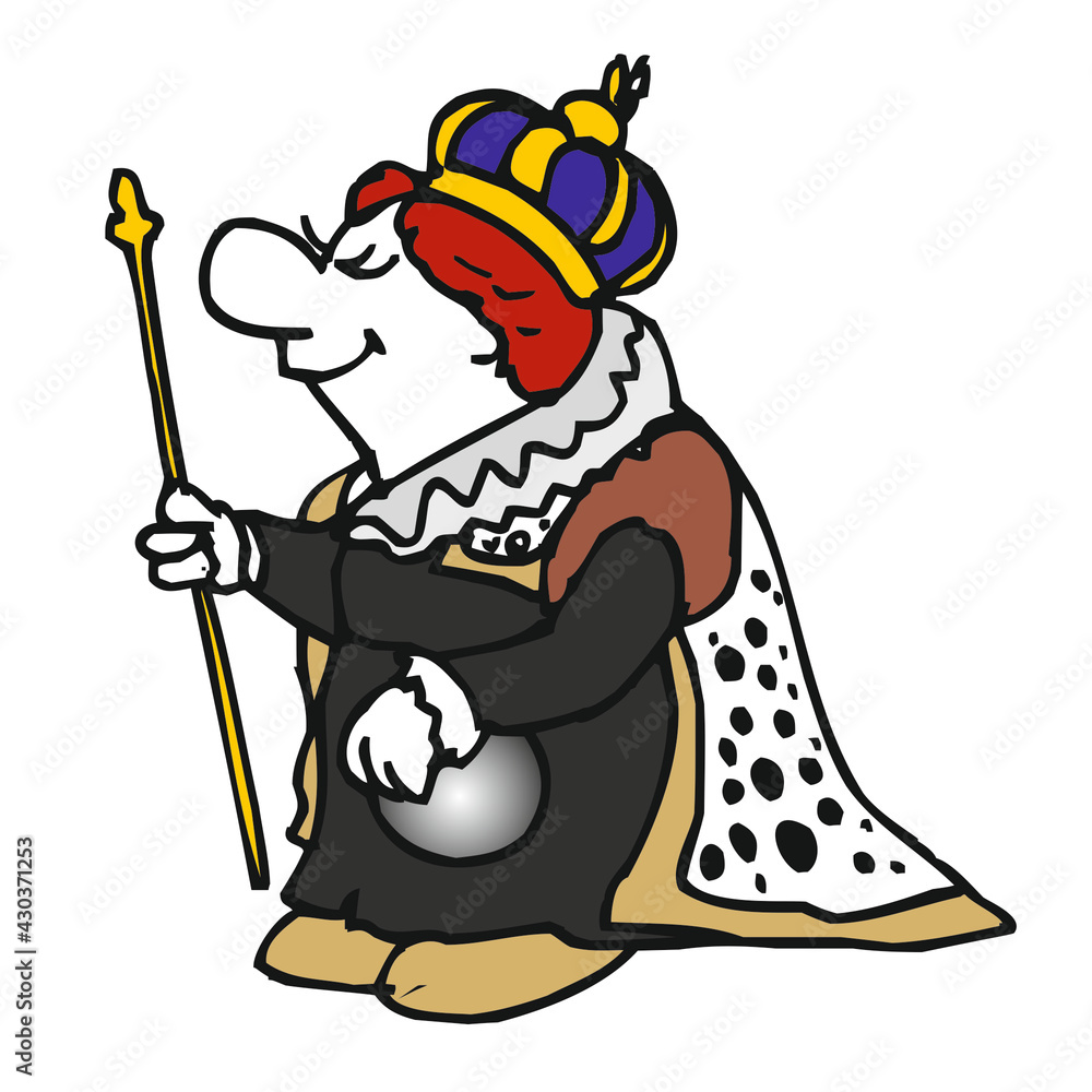 Naklejka premium Elizabeth I queen of England (comics, illustration)