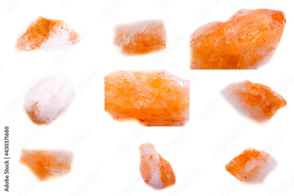 Collection of stone mineral citrine Collection of stone mineral citrine