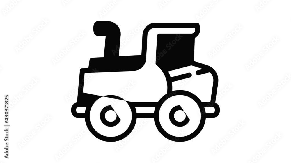 Bulldozer icon animation outline best object on white background Bulldozer icon animation outline best object on white background
