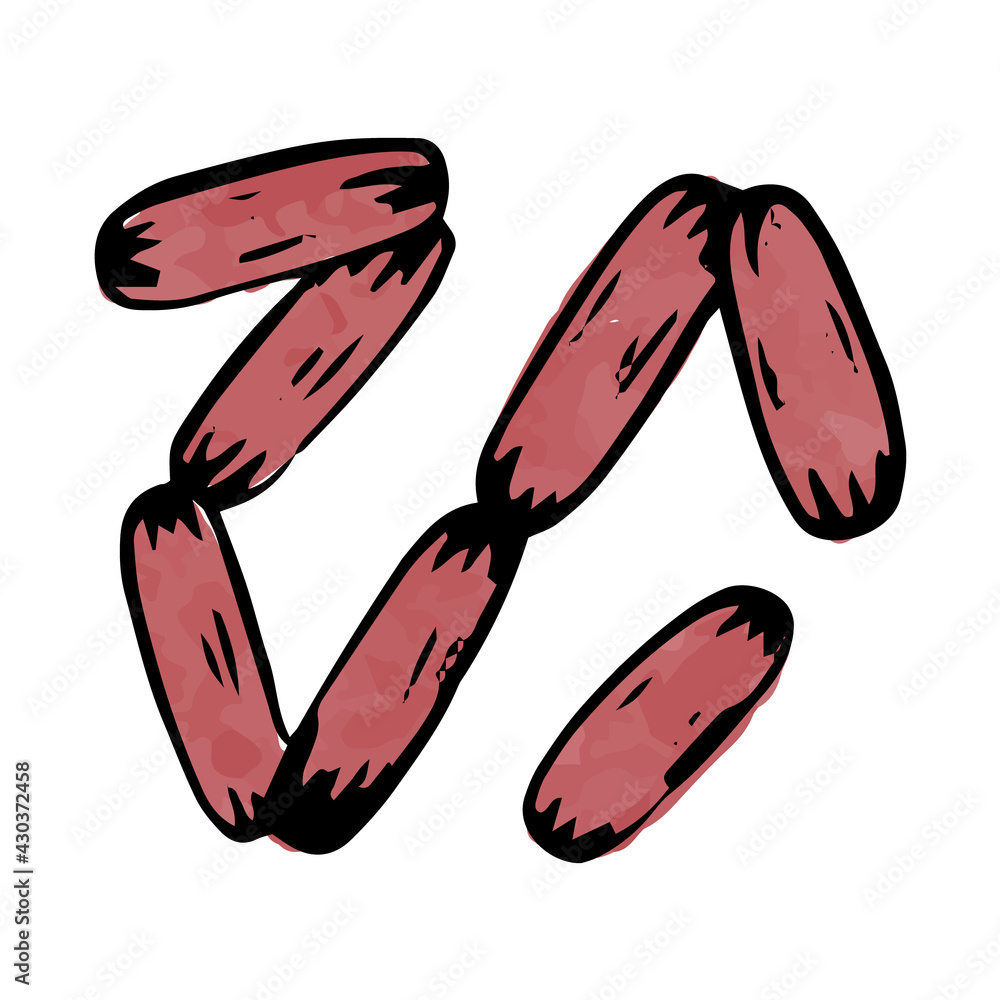 Sausages are hand-drawn in the style of doodle. Hand-drawn sausage icon Sausages are hand-drawn in the style of doodle. Hand-drawn sausage icon
