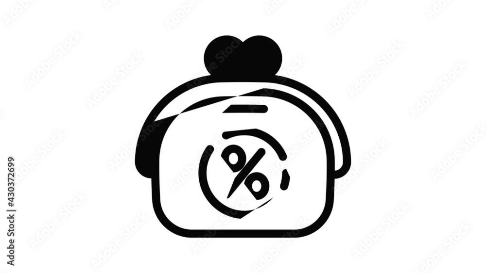 Wallet deposit icon animation outline best object on white background Wallet deposit icon animation outline best object on white background