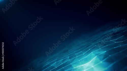 Abstract Plexus Digital Geometrical Background Loop/ 4k animation of an abstract technology background with moving lines and dots for network digital data concept and communication seamless looping