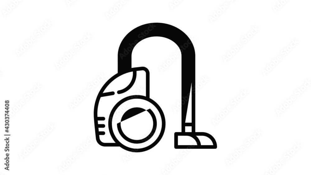 Vacuum cleaner icon animation outline best object on white background Vacuum cleaner icon animation outline best object on white background