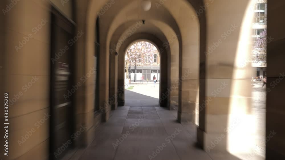 4K: Walking through Arches or Archway Timelapse - In Manchester, UK at St. Peter's Square. Stock Video Clip Footage 4K: Walking through Arches or Archway Timelapse - In Manchester, UK at St. Peter's Square. Stock Video Clip Footage