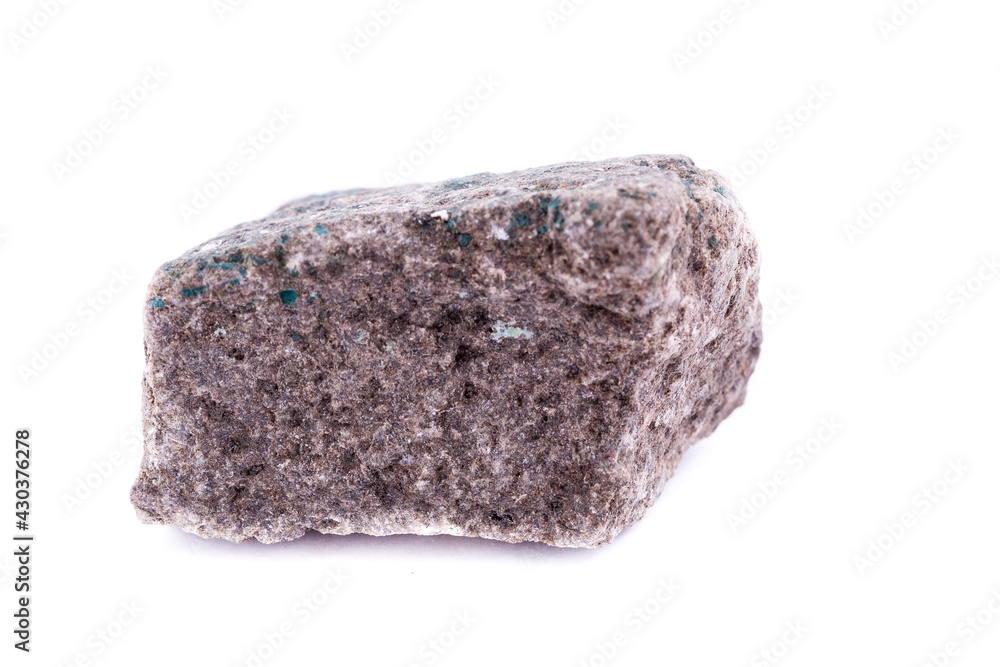 Macro mineral stone Barite on a white background Macro mineral stone Barite on a white background