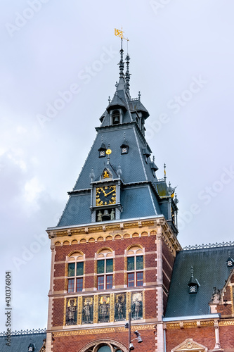 Photography Building details of the Rijksmuseum Dutch national museum of arts and history in Amsterdam