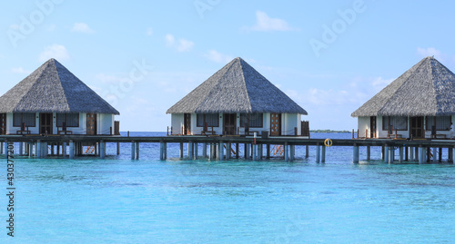 wooden bungalow on a tropical island, Maldives