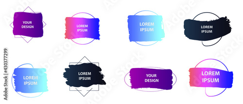 Set of modern abstract graphic elements. Gradient abstract banners with different shapes. Template for the design, logo, flyer banner, presentation. Vector illustration
