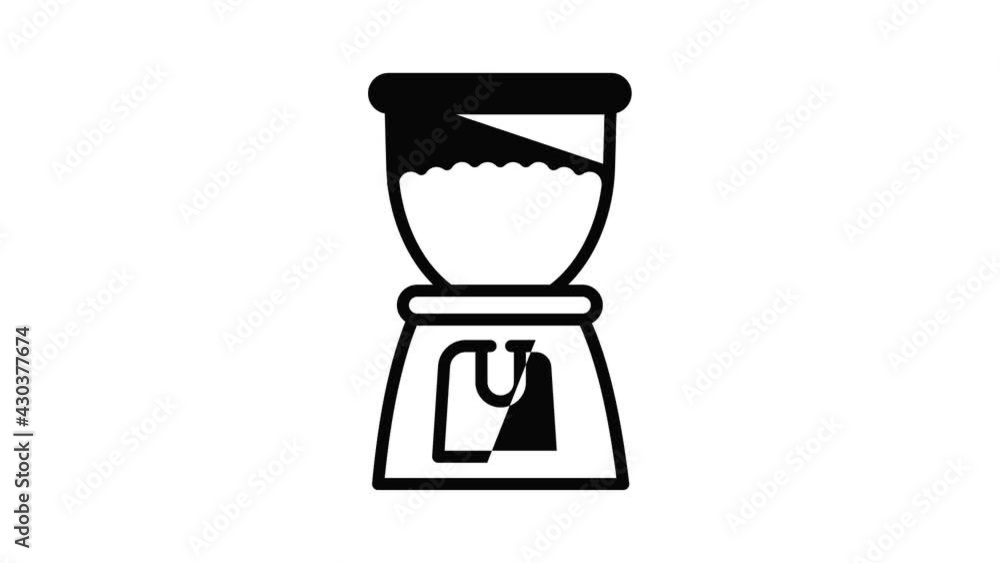 Coffee grinder icon animation outline best object on white background Coffee grinder icon animation outline best object on white background