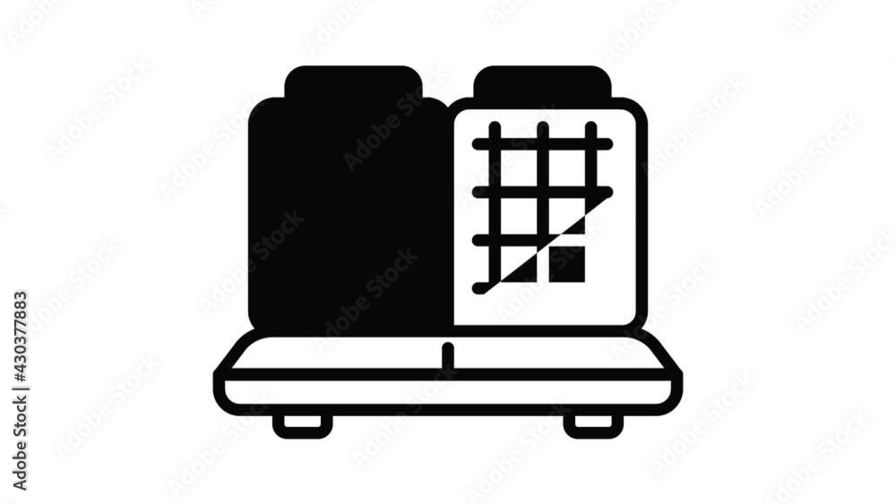 Household waffle-iron icon animation outline best object on white background Household waffle-iron icon animation outline best object on white background