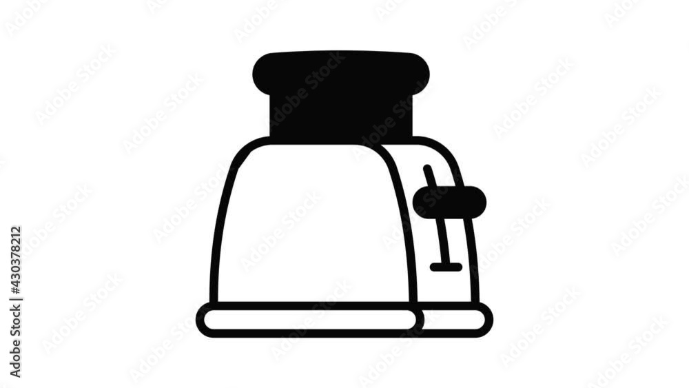 Toasted bread icon animation outline best object on white background Toasted bread icon animation outline best object on white background