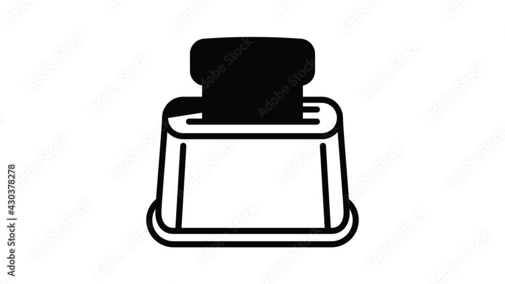 Food toaster icon animation outline best object on white background Food toaster icon animation outline best object on white background