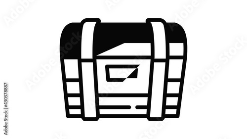 Dower chest icon animation outline best object on white background