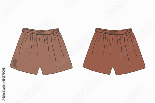 Dirty untidy underwear with spots and neat clean clothes isolated on a white background. Clean, fresh laundry with removed dirt and stains. Dirty and washed laundry. Colored flat vector illustration.