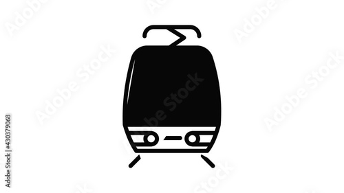Cable tram car icon animation outline best object on white background