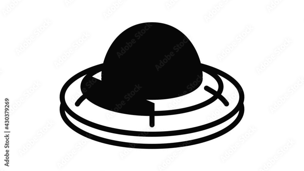 Ufo ship icon animation outline best object on white background Ufo ship icon animation outline best object on white background