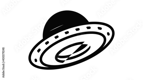Alien ufo icon animation outline best object on white background