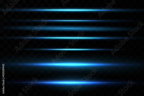 Vector illustration of a blue color. Light effect. Abstract laser beams of light. Chaotic neon rays of light .
