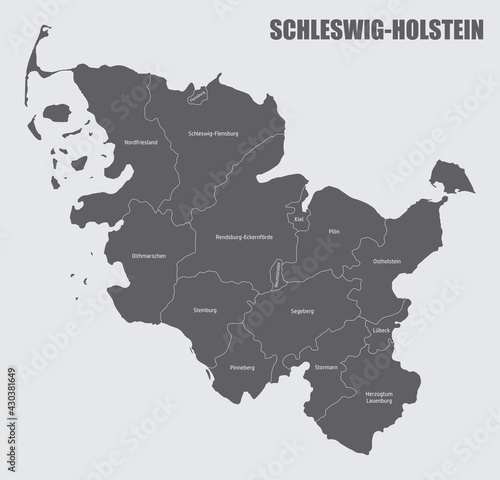 Schleswig-Holstein state administrative map photo